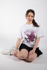 White Oversized Montana Graphic Print T-Shirt 