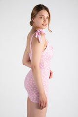 Baby Pink Floral Ruched Mini Dress