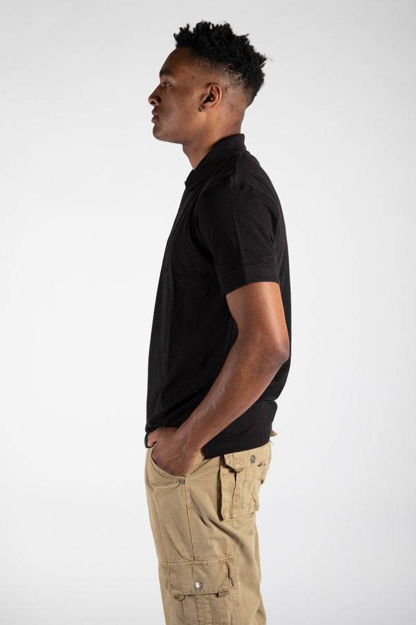 Mens Black Half Sleeve Polo T -Shirt