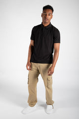 Mens Black Half Sleeve Polo T -Shirt