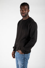 Mens Black Oversized Crew Neck Sweatshirt