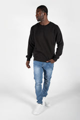 Mens Black Oversized Crew Neck Sweatshirt
