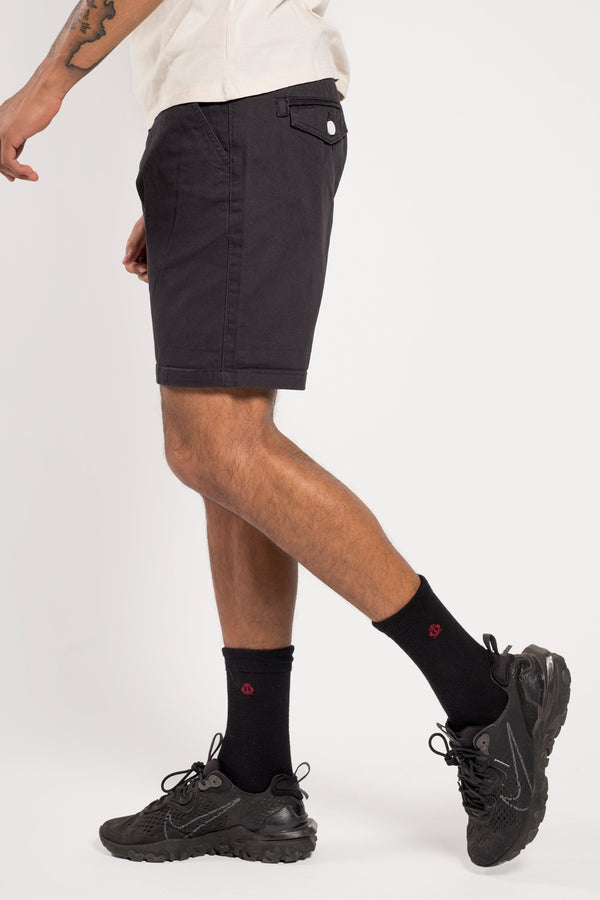 Mens Black Slim Fit Chino Shorts