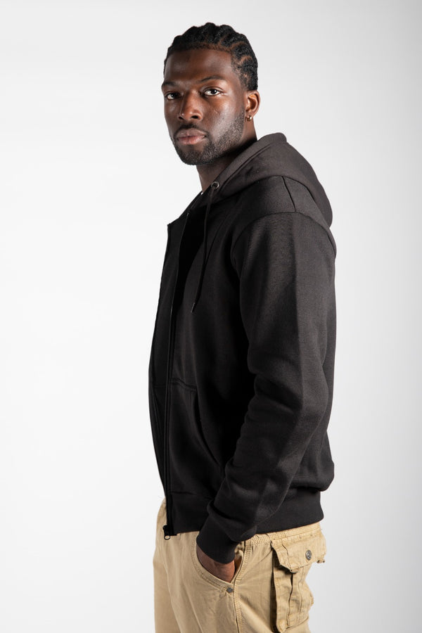 Mens Black Zip Up Hoodie