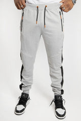 Mens Grey And Black Striped Jogger