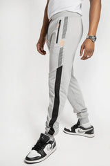 Mens Grey And Black Striped Jogger