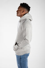 Mens Grey Contrast Drawstring Pull Over Hoodie