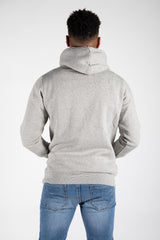 Mens Grey Contrast Drawstring Pull Over Hoodie
