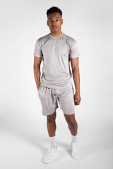 Mens Grey Marl Active T-Shirt & Shorts Set