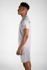 Mens Grey Marl Active T-Shirt & Shorts Set