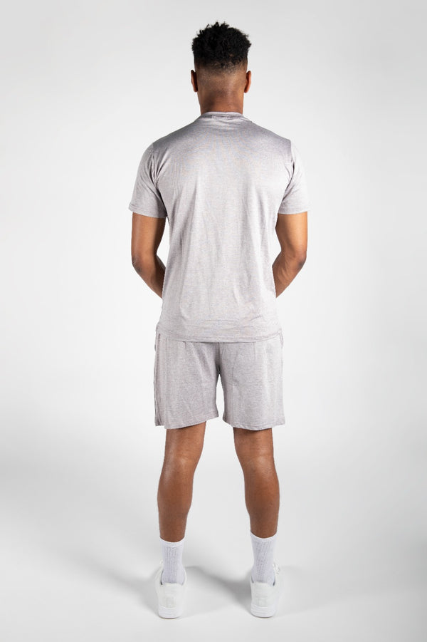 Mens Grey Marl Active T-Shirt & Shorts Set