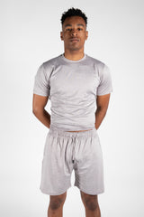 Mens Grey Marl Active T-Shirt & Shorts Set