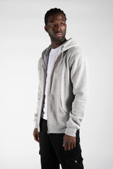 Mens Grey Zip Up Hoodie