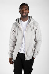 Mens Grey Zip Up Hoodie