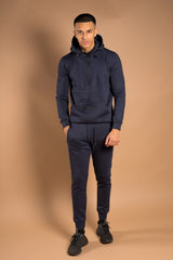 Mens Navy Half Zip Pullover Tracksuit