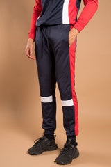 Mens Navy White Red Zip Tracksuit