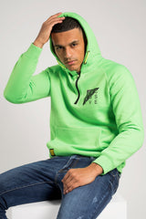 Mens Neon Green Half Zip Hoodie