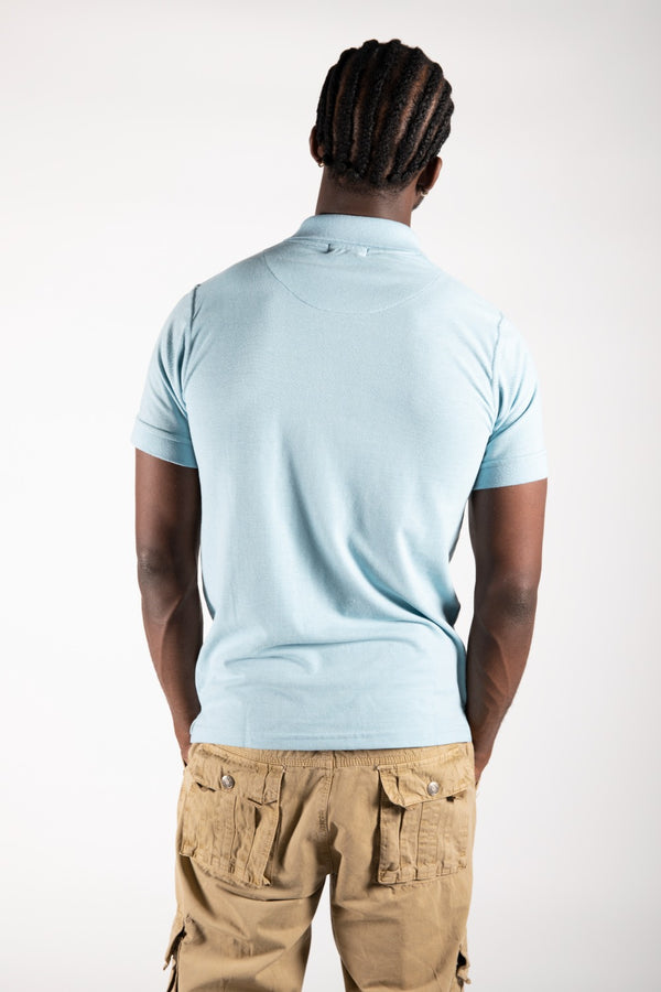 Mens Sky Blue Half Sleeve Polo T-Shirt