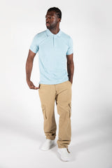 Mens Sky Blue Half Sleeve Polo T-Shirt
