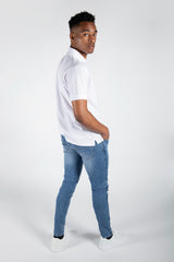 Mens White Half Sleeve Polo T -Shirt