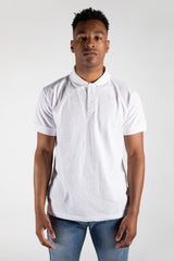 Mens White Half Sleeve Polo T -Shirt