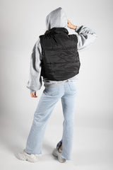 Black Cropped Puffer Gilet