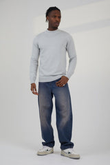 Ecru Marl Mens Turtle Neck Fine Knit Jumper 
