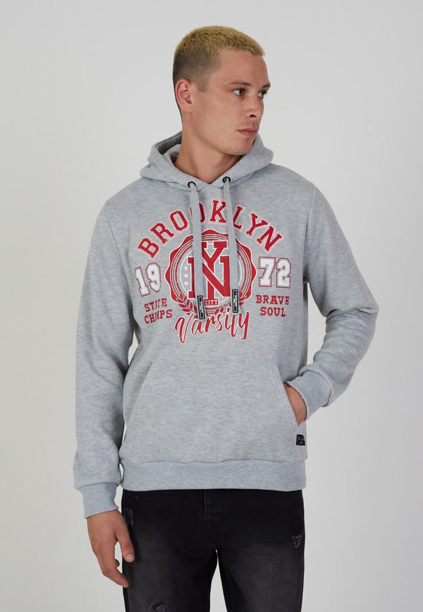 Mens Grey Sandbrook Brooklyn NY Pullover Hoodie