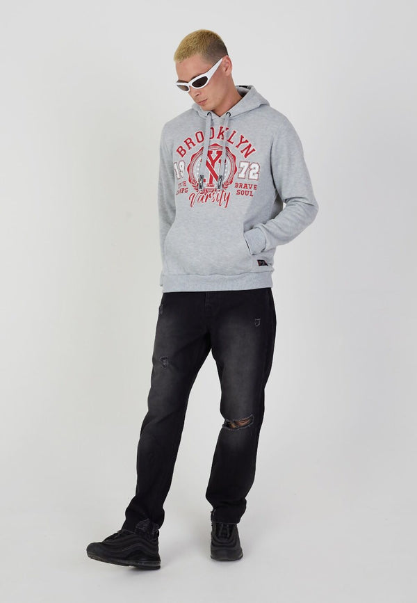 Mens Grey Sandbrook Brooklyn NY Pullover Hoodie