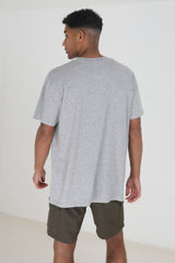 Mens Grey Oversized Round Neck Las Vegas Nevada T-shirt
