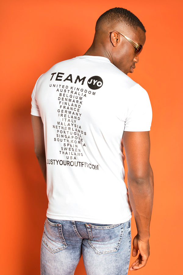 Mens White JYO Logo Print T-Shirt