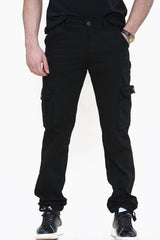 Mens Black Cargo Trousers 