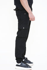 Mens Black Cargo Trousers 