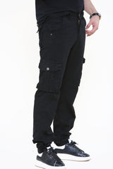 Mens Black Cargo Trousers 