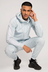 Mens Aqua And White Striped Tracksuit
