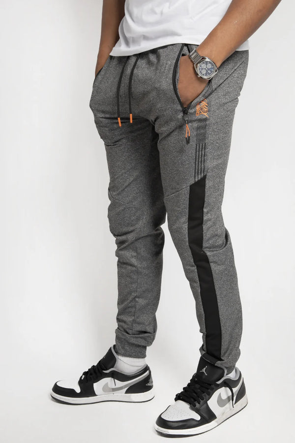Mens Charcoal And Black Striped Jogger