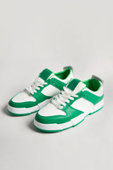 Mens Green Colour Block Chunky Trainers