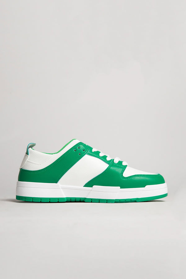 Mens Green Colour Block Chunky Trainers