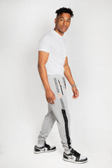 Mens Grey And Black Striped Tracksuit