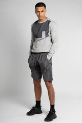 Mens Grey And Charcoal Colourblock Short Set