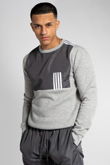 Mens Grey And Charcoal Colourblock Short Set