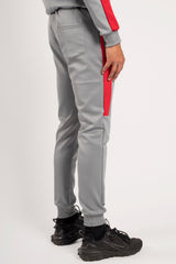 Mens Grey And Red Striped Tracksuit