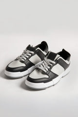 Mens Grey Colour Block Chunky Trainers