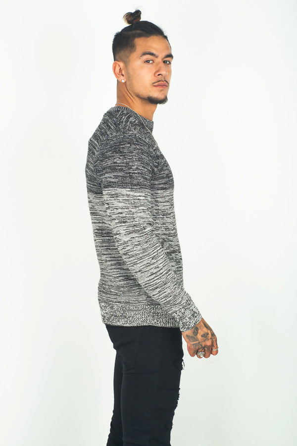 Mens Black Double Tone Jumper