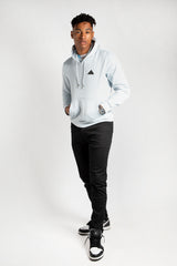 Mens Light Blue Hoodie With Logo Detailing