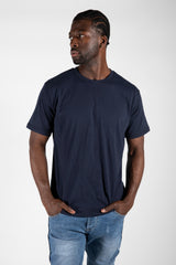 Mens Navy Basic Crew Neck T-Shirt