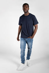 Mens Navy Basic Crew Neck T-Shirt