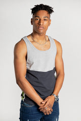 Mens Navy Colourblock Side Striped Vest