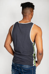 Mens Navy Colourblock Side Striped Vest