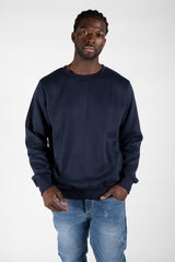 Mens Navy Oversized Crew Neck Sweatshirt